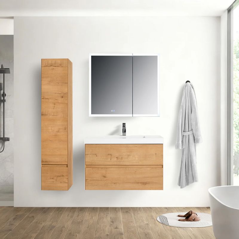 Blossom Assisi 036 Modern Wall-Hung Bathroom Vanity with Soft-Close Drawers - QHD