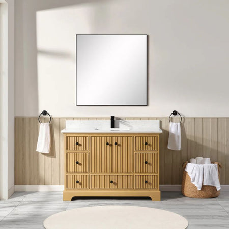 Blossom Sicily 051 Wall-Mounted Floating Vanity Cabinet with Vertical Slat Design - Quality Home Distribution