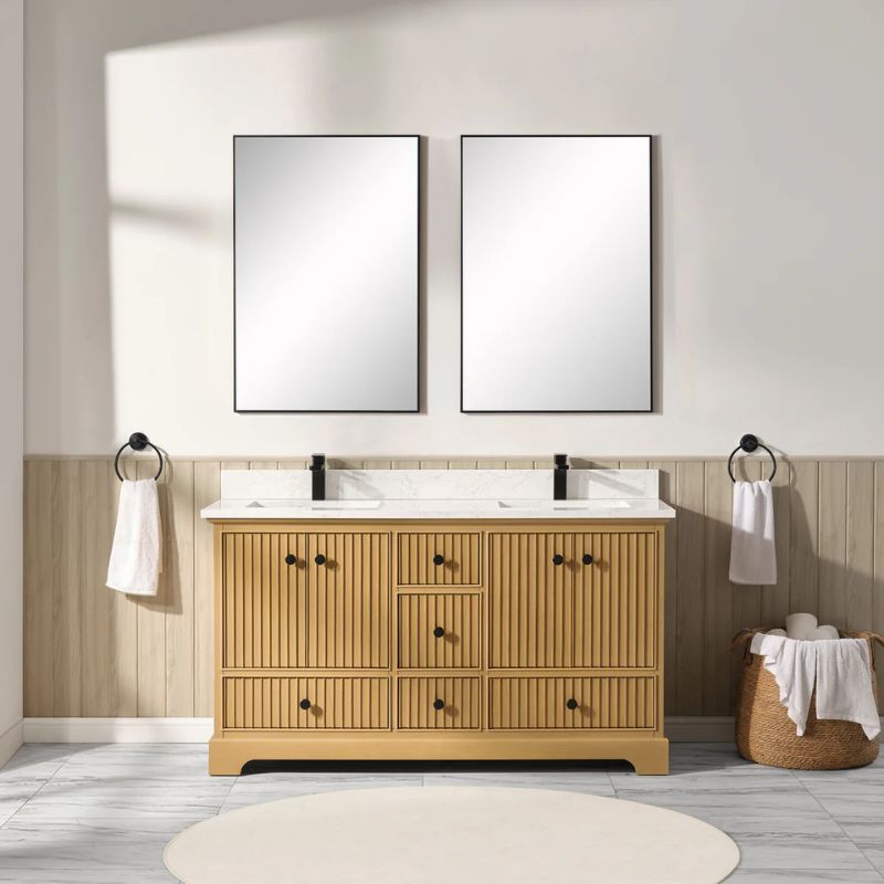 Blossom Sicily 051 Wall-Mounted Floating Vanity Cabinet with Vertical Slat Design - Quality Home Distribution