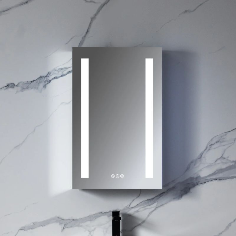 Blossom Pillar LED Medicine Cabinet with Integrated Outlets and BLUM Soft-Close Hinges