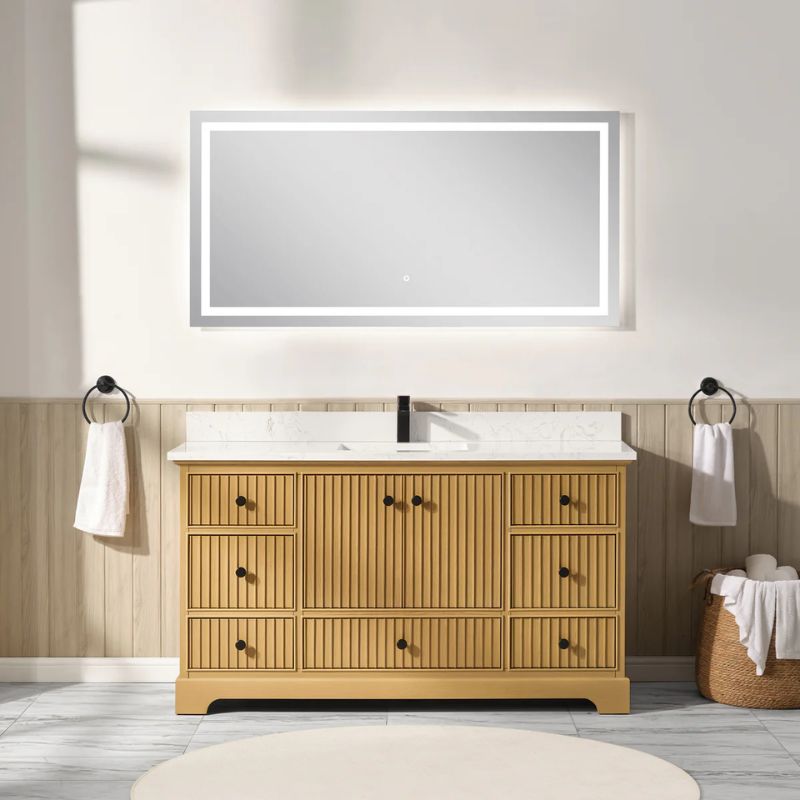 Blossom Sicily 051 Wall-Mounted Floating Vanity Cabinet with Vertical Slat Design - Quality Home Distribution