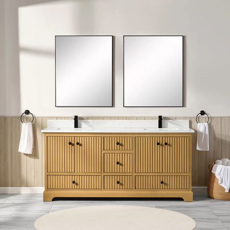 Blossom Sicily 051 Wall-Mounted Floating Vanity Cabinet with Vertical Slat Design - Quality Home Distribution
