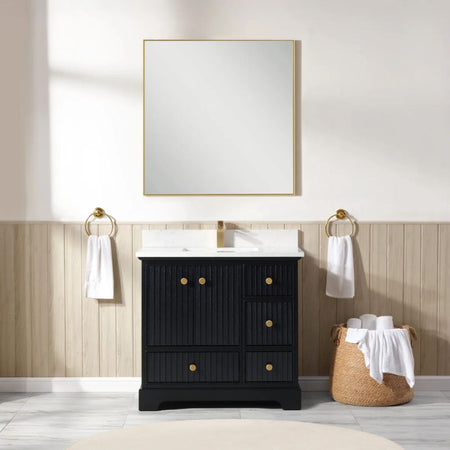 Blossom Sicily 051 Wall-Mounted Floating Vanity Cabinet with Vertical Slat Design - Quality Home Distribution