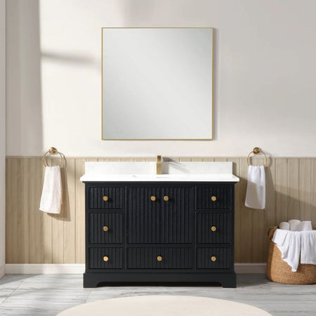 Blossom Sicily 051 Wall-Mounted Floating Vanity Cabinet with Vertical Slat Design - Quality Home Distribution