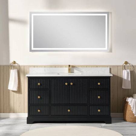 Blossom Sicily 051 Wall-Mounted Floating Vanity Cabinet with Vertical Slat Design - Quality Home Distribution