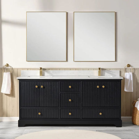 Blossom Sicily 051 Wall-Mounted Floating Vanity Cabinet with Vertical Slat Design - Quality Home Distribution