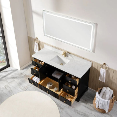 Blossom Sicily 051 Wall-Mounted Floating Vanity Cabinet with Vertical Slat Design - Quality Home Distribution