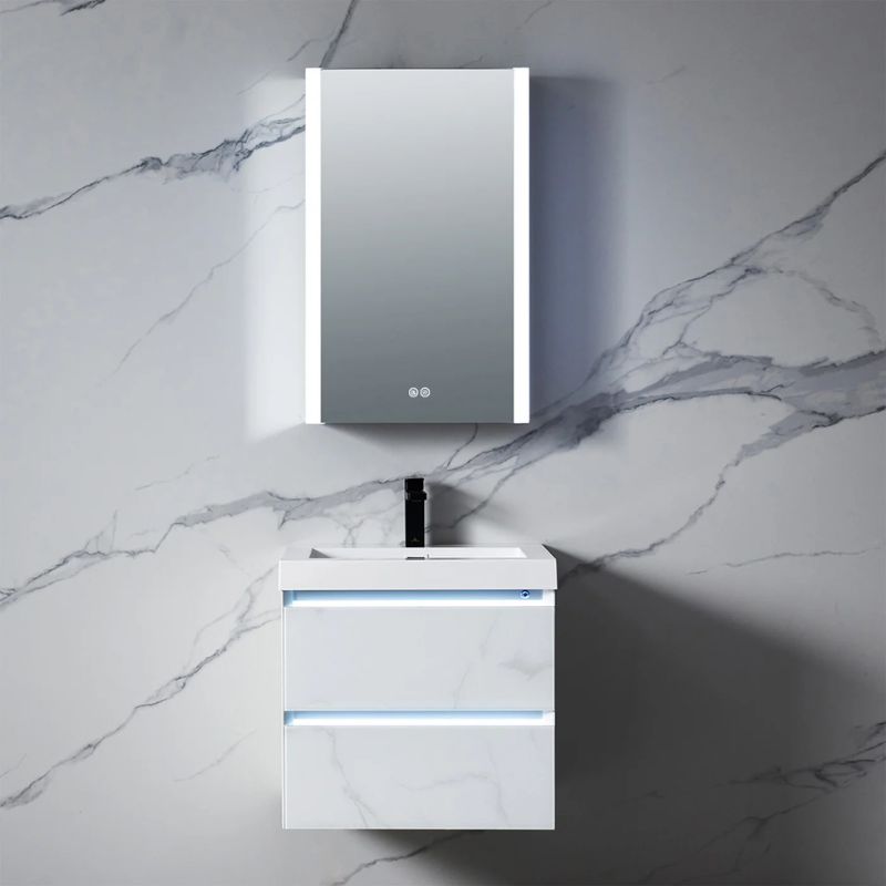 Blossom Pollux LED Medicine Cabinet with Frosted Backlit Illumination and Smart Defogger - Quality Home Distribution