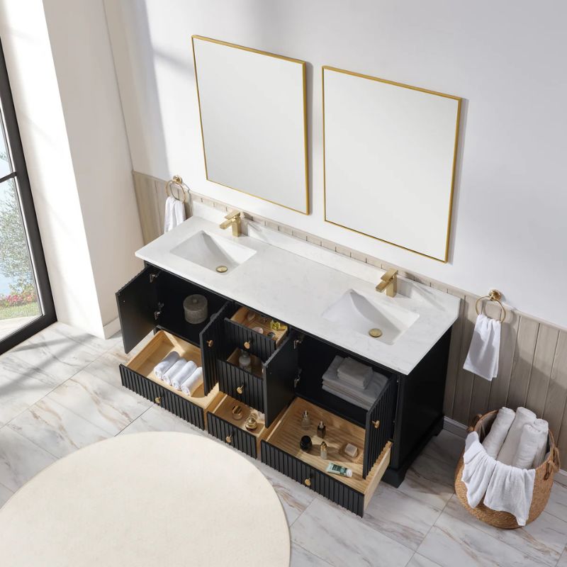 Blossom Sicily 051 Wall-Mounted Floating Vanity Cabinet with Vertical Slat Design - Quality Home Distribution