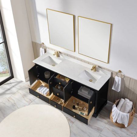 Blossom Sicily 051 Wall-Mounted Floating Vanity Cabinet with Vertical Slat Design - Quality Home Distribution