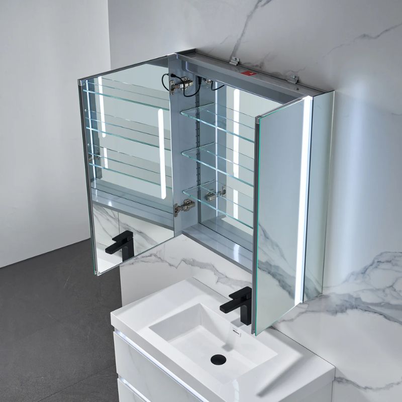 Blossom Pollux LED Medicine Cabinet with Frosted Backlit Illumination and Smart Defogger - Quality Home Distribution