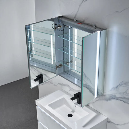 Blossom Pollux LED Medicine Cabinet with Frosted Backlit Illumination and Smart Defogger - Quality Home Distribution