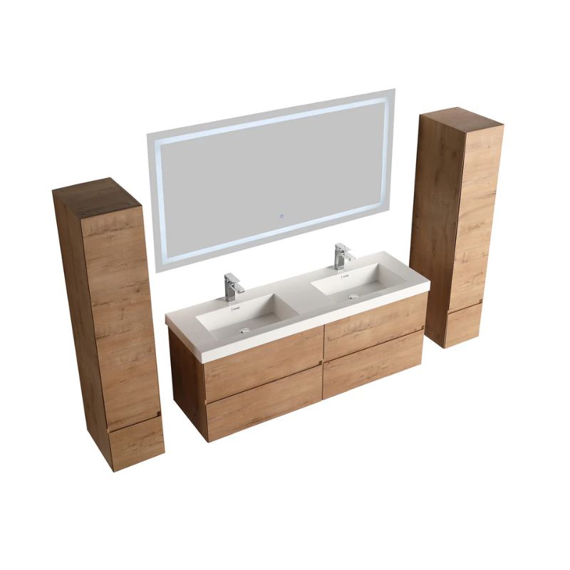 Blossom Assisi 036 Modern Wall-Hung Bathroom Vanity with Soft-Close Drawers - QHD