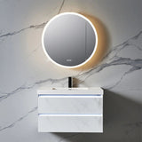 Blossom Regulus LED Medicine Cabinet with Round Mirror and Soft-Close BLUM Hinges
