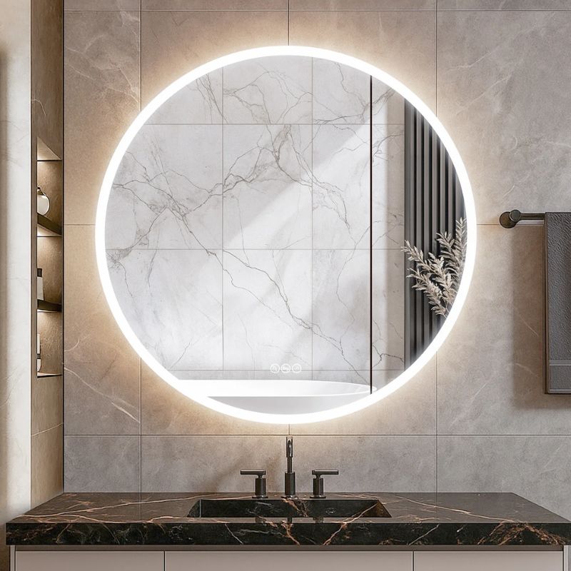 Blossom Regulus LED Medicine Cabinet with Round Mirror and Soft-Close BLUM Hinges