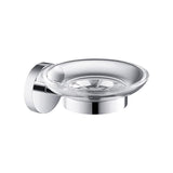 Blossom 500 Series Modern Wall-Mounted Soap Dish with Clear Glass Tray - Quality Home Distribution