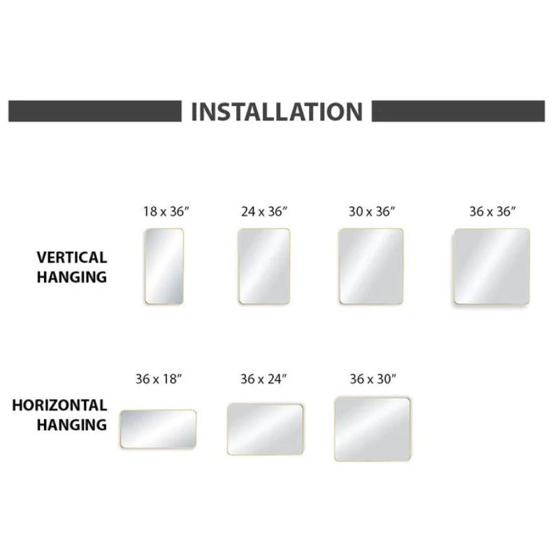 Blossom FM2 Metal Framed Wall Mirror - Contemporary Shatterproof Mirror with Rust-Resistant Finish - Quality Home Distribution
