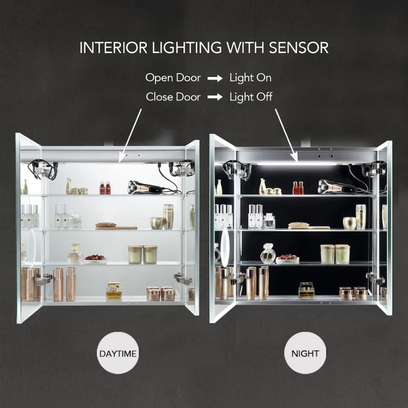 Blossom Sirius LED Medicine Cabinet with Digital Clock, Magnifier, and BLUM Hinges - Quality Home Distribution