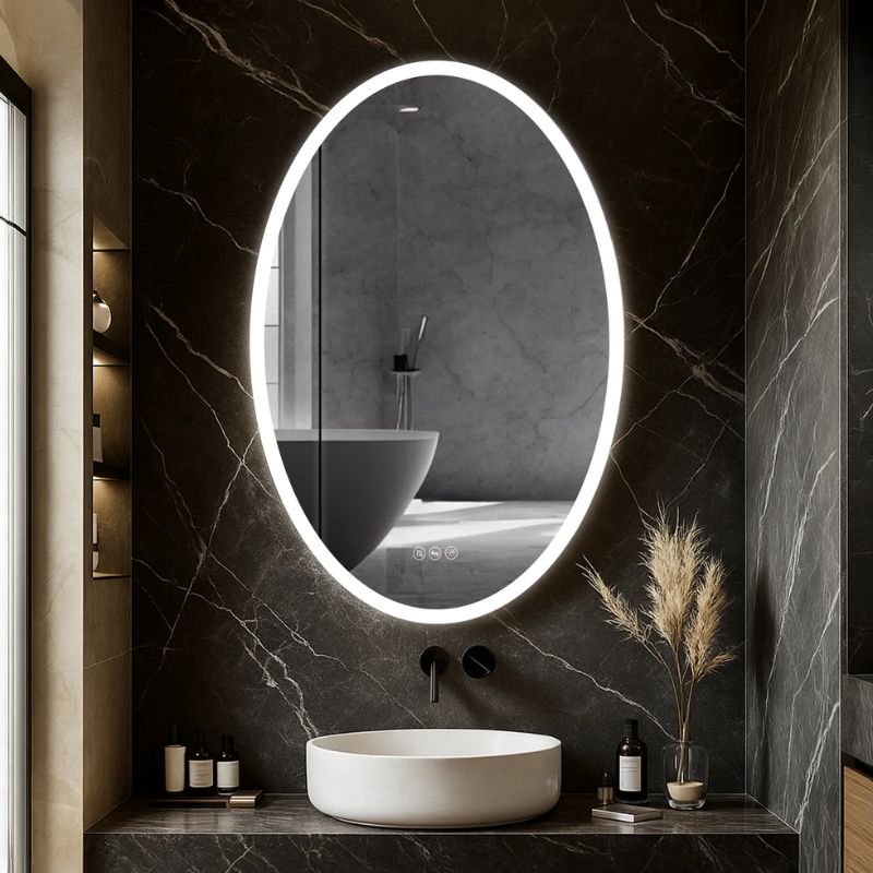 Blossom Spica LED Medicine Cabinet with Oval Mirror, Defogger, and Tunable Lighting - Quality Home Distribution