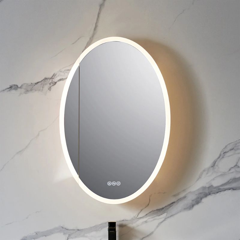 Blossom Spica LED Medicine Cabinet with Oval Mirror, Defogger, and Tunable Lighting - Quality Home Distribution