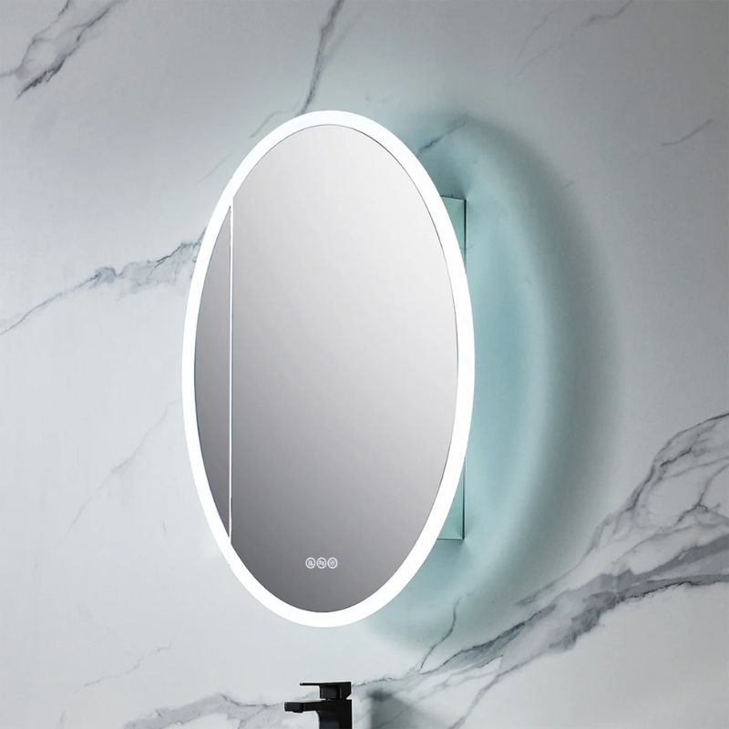Blossom Spica LED Medicine Cabinet with Oval Mirror, Defogger, and Tunable Lighting - Quality Home Distribution
