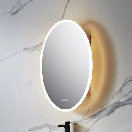 Blossom Spica LED Medicine Cabinet with Oval Mirror, Defogger, and Tunable Lighting - Quality Home Distribution