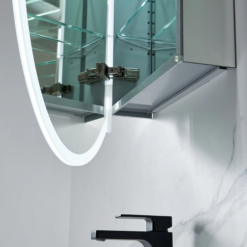 Blossom Spica LED Medicine Cabinet with Oval Mirror, Defogger, and Tunable Lighting - Quality Home Distribution
