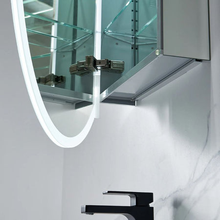 Blossom Spica LED Medicine Cabinet with Oval Mirror, Defogger, and Tunable Lighting - Quality Home Distribution