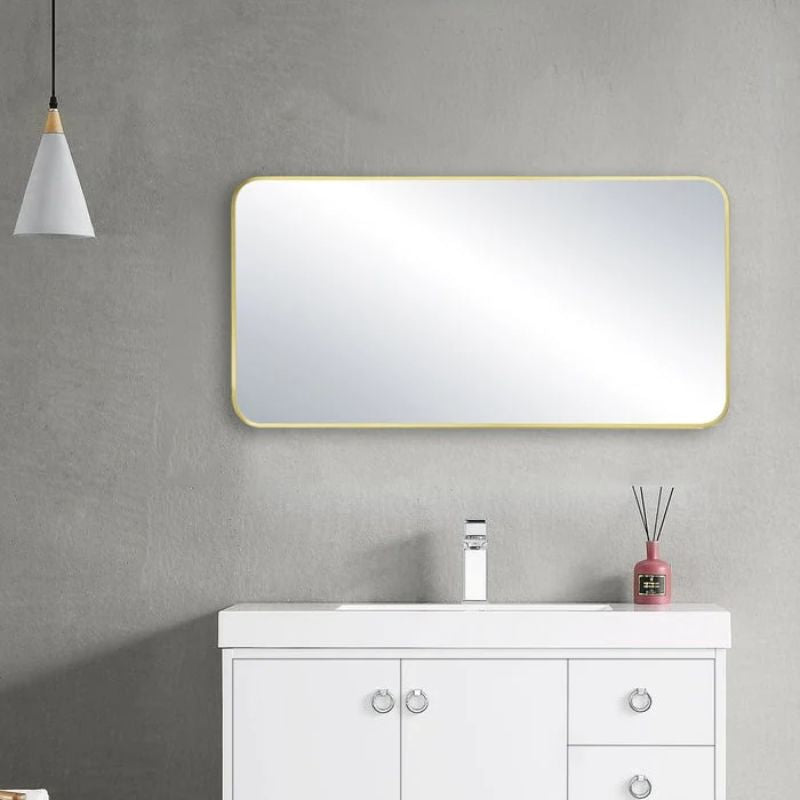 Blossom FM2 Metal Framed Wall Mirror - Contemporary Shatterproof Mirror with Rust-Resistant Finish - Quality Home Distribution
