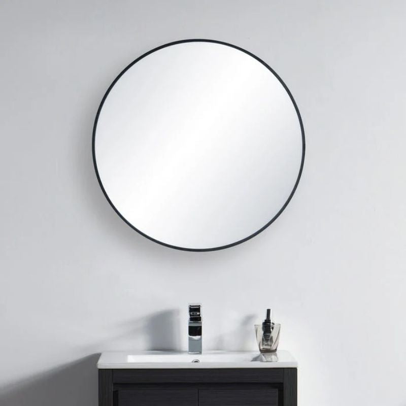 Blossom FM3 Round Metal Framed Wall Mirror – Shatterproof Decorative Circle Mirror - Quality Home Distribution