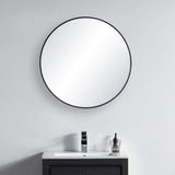 Blossom FM3 Round Metal Framed Wall Mirror – Shatterproof Decorative Circle Mirror - Quality Home Distribution