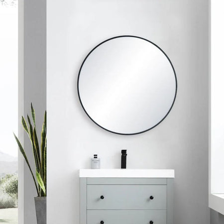 Blossom FM3 Round Metal Framed Wall Mirror – Shatterproof Decorative Circle Mirror - Quality Home Distribution