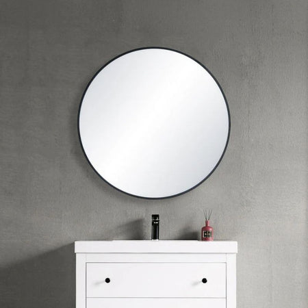 Blossom FM3 Round Metal Framed Wall Mirror – Shatterproof Decorative Circle Mirror - Quality Home Distribution