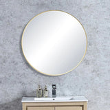 Blossom FM3 Round Metal Framed Wall Mirror – Shatterproof Decorative Circle Mirror - Quality Home Distribution