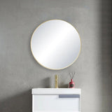 Blossom FM3 Round Metal Framed Wall Mirror – Shatterproof Decorative Circle Mirror - Quality Home Distribution