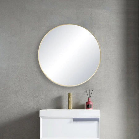 Blossom FM3 Round Metal Framed Wall Mirror – Shatterproof Decorative Circle Mirror - Quality Home Distribution