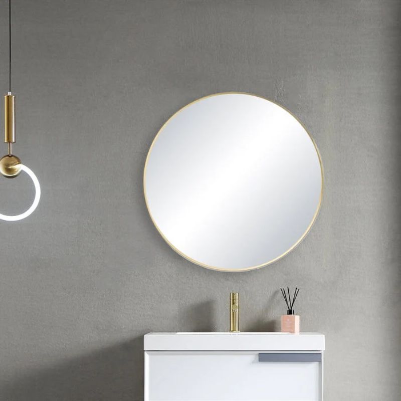 Blossom FM3 Round Metal Framed Wall Mirror – Shatterproof Decorative Circle Mirror - Quality Home Distribution