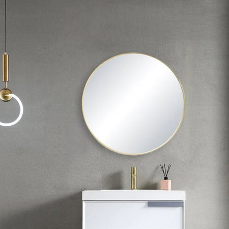 Blossom FM3 Round Metal Framed Wall Mirror – Shatterproof Decorative Circle Mirror - Quality Home Distribution