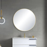 Blossom FM3 Round Metal Framed Wall Mirror – Shatterproof Decorative Circle Mirror - Quality Home Distribution