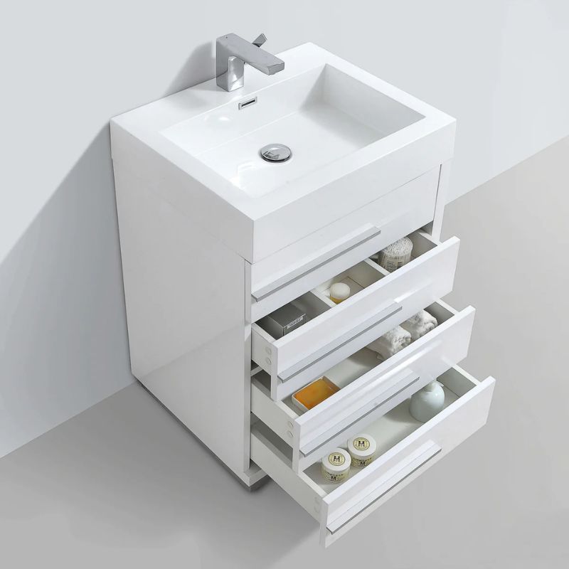 Blossom Barcelona 005 Modern Free-Standing Bathroom Vanity with 4 Soft-Close Drawers - QHD