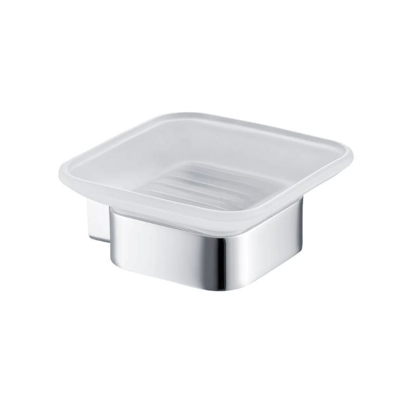 Blossom 600 Series Modern Wall-Mounted Soap Dish with Square Glass Tray - Quality Home Distribution