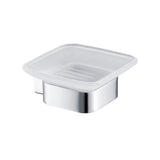 Blossom 600 Series Modern Wall-Mounted Soap Dish with Square Glass Tray - Quality Home Distribution