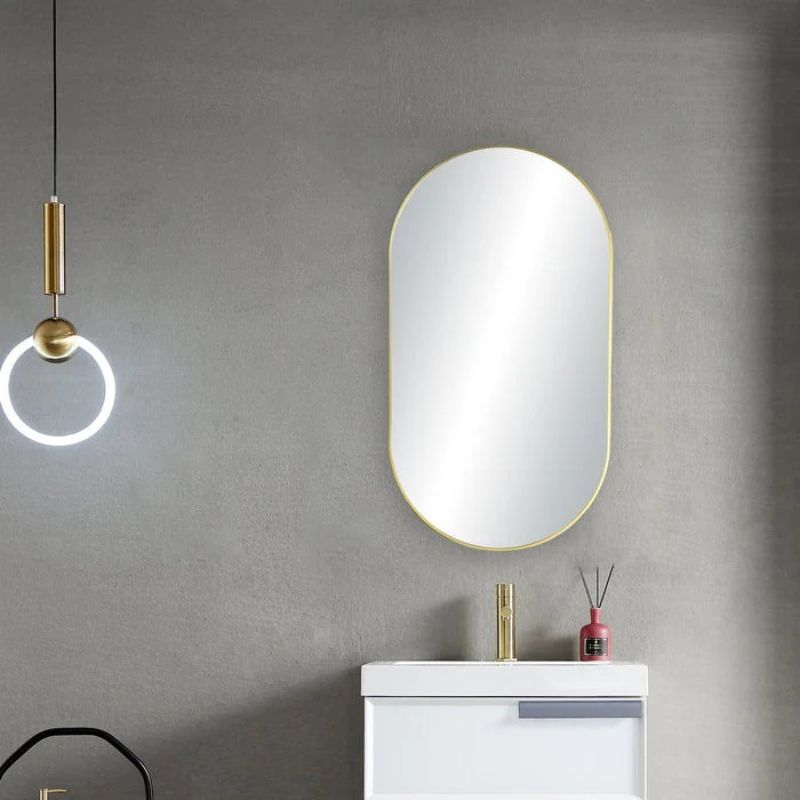 Blossom FM4 Oval Metal Framed Wall Mirror – Shatterproof Capsule Design - Quality Home Distribution