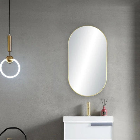 Blossom FM4 Oval Metal Framed Wall Mirror – Shatterproof Capsule Design - Quality Home Distribution