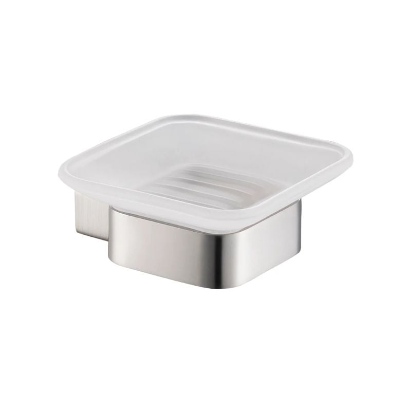 Blossom 600 Series Modern Wall-Mounted Soap Dish with Square Glass Tray - Quality Home Distribution