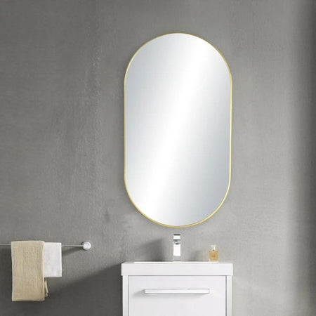 Blossom FM4 Oval Metal Framed Wall Mirror – Shatterproof Capsule Design - Quality Home Distribution