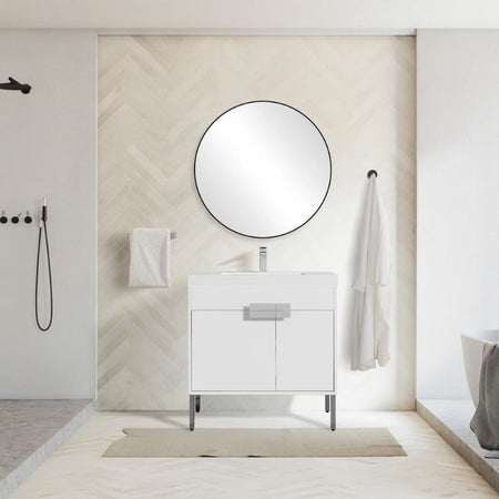 Blossom Bari 030 Modern Free-Standing Bathroom Vanity with Adjustable Storage - Quality Home Distribution