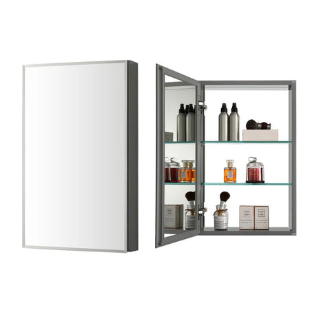 Blossom MC8 Aluminum Beveled Medicine Cabinet – Triple Mirror with Soft-Close Hinges - Quality Home Distribution