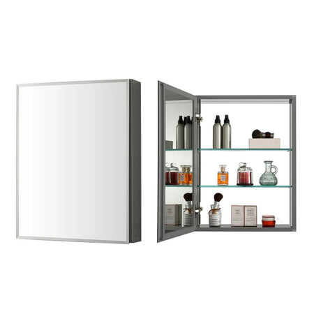 Blossom MC8 Aluminum Beveled Medicine Cabinet – Triple Mirror with Soft-Close Hinges - Quality Home Distribution
