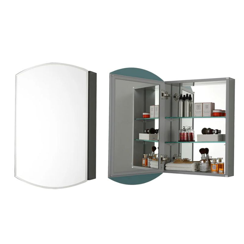 Blossom MC8 Aluminum Beveled Medicine Cabinet – Triple Mirror with Soft-Close Hinges - Quality Home Distribution